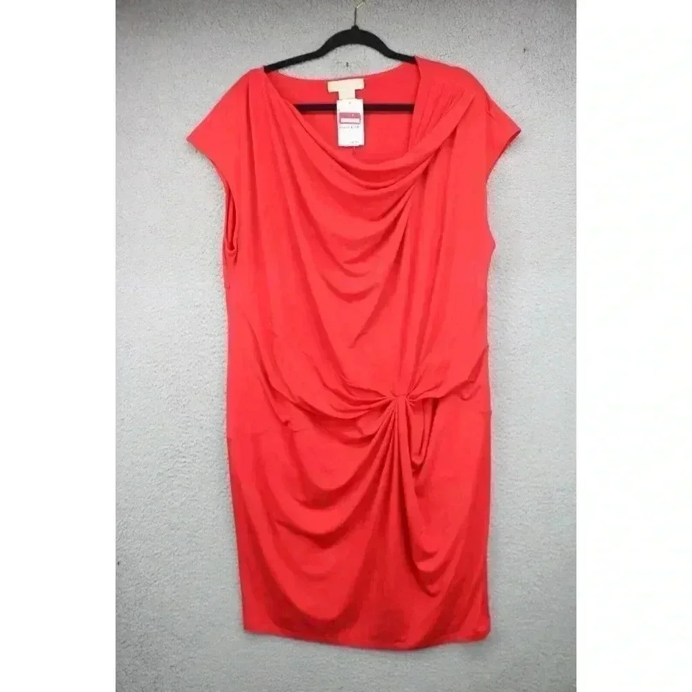 Michael Kors Red Sleeveless Dress-Size 3X-Cowl Neck-New w/Tags
